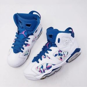 Air Jordans 6 Retro White Laser Fuschia Abyss